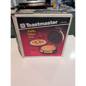 Vintage Toastmaster W252 Waffle Baker Maker Iron Chrome Round Non-stick Works!